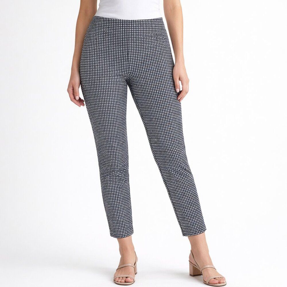 Chico's Crop Pants Size 1 (8) Gingham Stretch Pull On